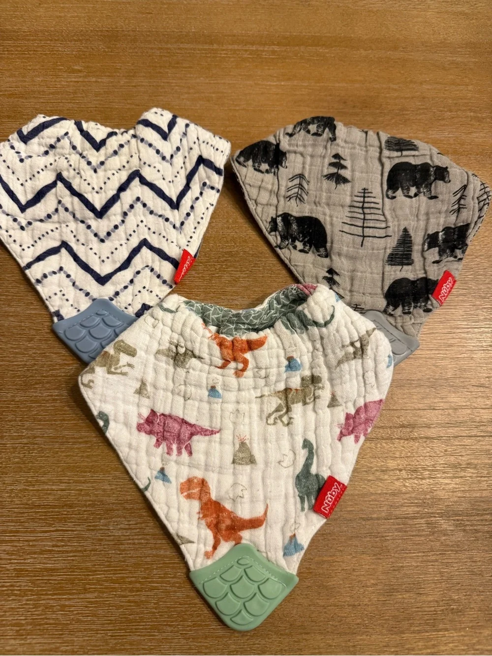 Bibs by Nuby - Multi-Color Muslin Bibs (Set of 3)
